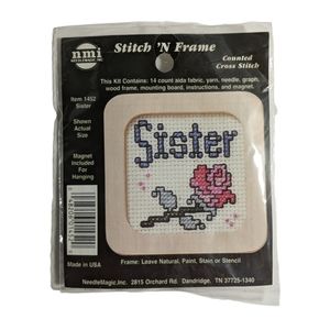 Needlemagic | NEW sister stitch n frame counted cross stitch kit 1452